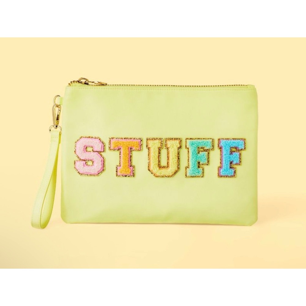 Stoney Clover Lane Stuff‎ Pouch Womens OS Yellow Good Pastel Varsity Letter
